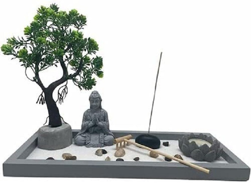 Jardim Zen Master Buda Com Bonsai Artificial Y2005