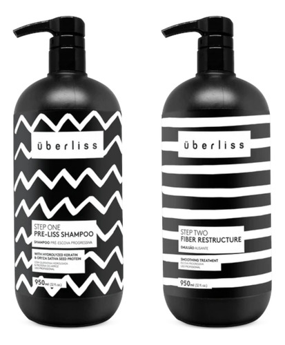 Kit 1 Shampoo Pré-liss 1 Emulsão Alisante Uberliss 950ml