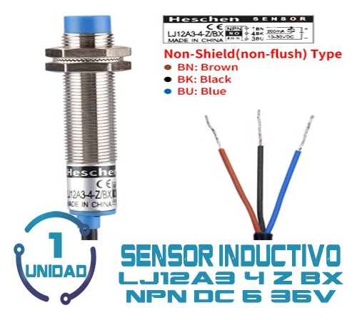 Sensor De Proximidad Inductivo J12a3-4-z/bx/ Npn Dc 5-36v 