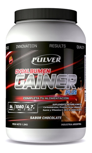 Pulver Plus Gainer Ovoalbumen 1.5kg Ganador De Peso Sin Tacc