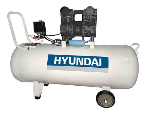 Compresor De Aire Eléctrico Portátil Hyundai 100l 6.5 Hp Rex Color Blanco