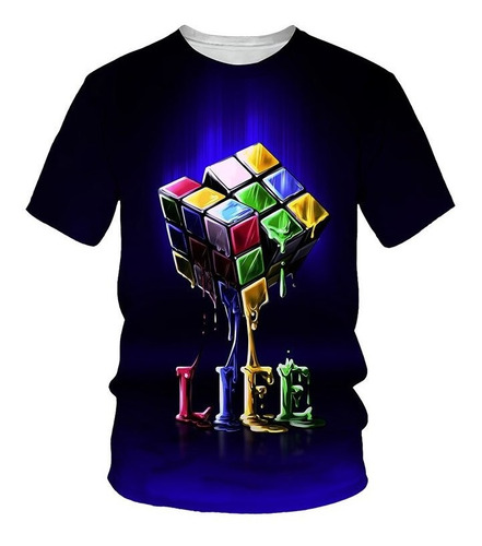 Nueva Camiseta Con Estampado 3d Del Cubo De Rubik A La Moda