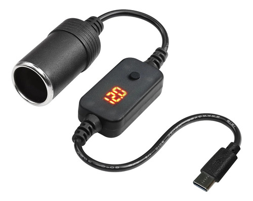 Convertidor Usb/type-c De 5v A 12v Enchufe Cigarrillos Coche