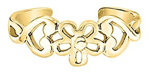 Anillo Para Pie - Hermoso Anillo Midi Con Flor Recortada Y C