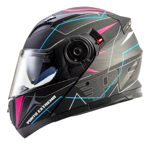 Casco Rebatible Punto Extremo Xr650 Doble Visor Solomototeam