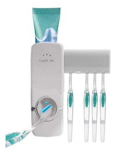 Dispensador Dosificador De Crema Dental+5 Porta Cepillos Tm2 Color Blanco