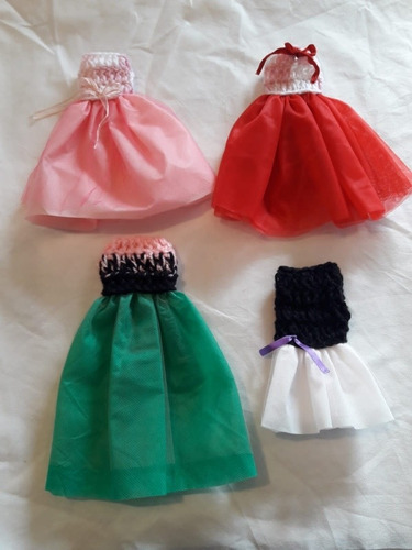 Ropa Vestido De Princesa Barbie O Similar Muñeca Oferta X 4