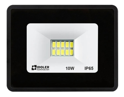 Reflector Led 10w Multiled Slim Bajo Consumo Exterior Color De La Carcasa Negro Color De La Luz Blanco Cálido