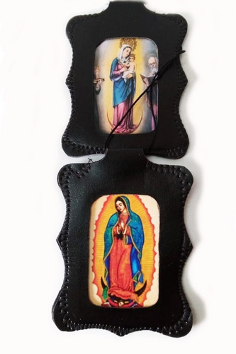 Imagen 3 de 5 de Escapulario Virgen Del Carmen En Cuerina