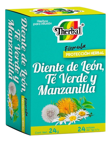 Té Manzanilla, Té Verde Y Diente De León Therbal C/24 Sobres