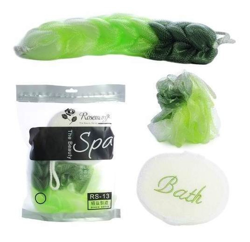 Rosemary Kit X 3 Esponjas Verde Baño Hipoalergenicas Cuerpo