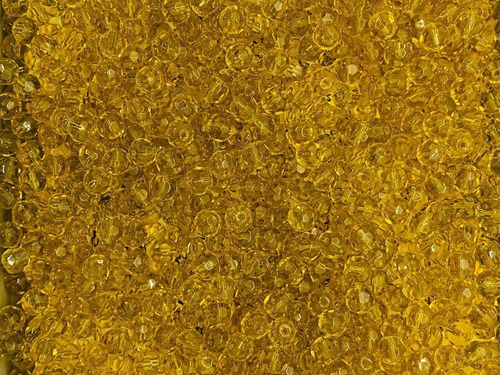 100 Miçangas Contas De Cristal Vidro 8mm Umbanda E Candomble Cor Amarelo