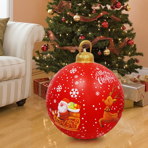 Bola Inflable Navideña De 60 Cm De Longitud, Para Exteriores