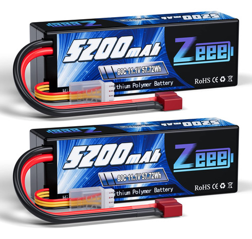 Zeee 3s 5200mah Lipo Bateria 11.1v 80c Hardcase Bateria Con 