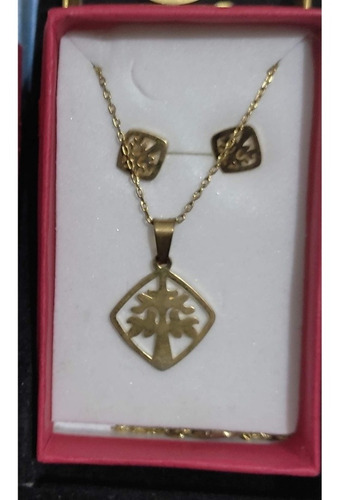 Por Mayor Lindas Joyas Set Collar Arete,de Acero Inoxidable
