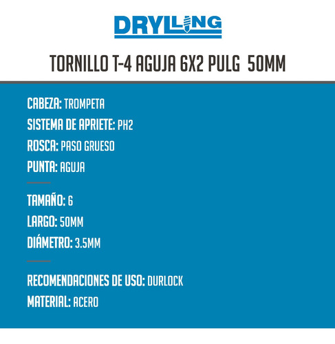Tornillos Autoperforantes T4 Aguja Durlock 400 Unidades