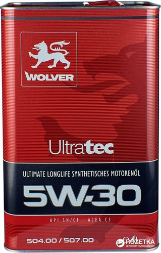 Aceite Motor Wolver 5w30 Ultratec Vw504/507 4litros 100%sint