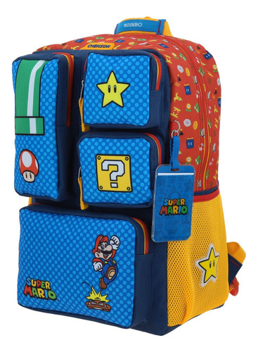 Mochila Mario Bros Onder Primaria Backpack Mb70508-9 Color M Multicolor Mario Bros
