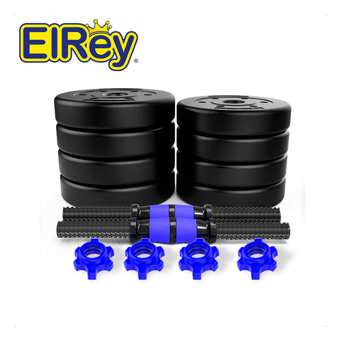 Set 2 Mancuernas + Barra 3en1 + 20kg Disco Pesa Pvc - El Rey