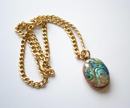 Imagen 6 de 8 de Collar De Nacar Haliotis, Abalon, Cadena Acero, Joya, Cod1