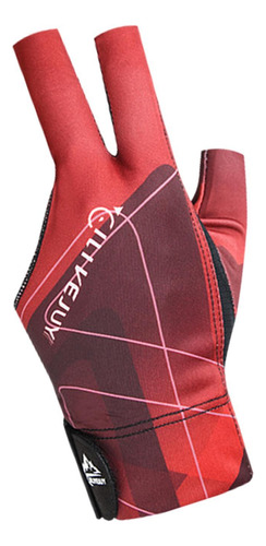 4 Guante De Billar De 3 Dedos, Guante Deportivo Negro Rojo