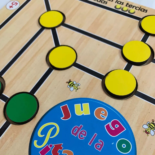 Pitarra Juego De Mesa Tradicional Didáctico Madera 24 Fichas