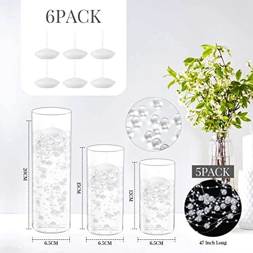Juego De 15 Floreros Cilíndricos De Vidrio Transparente Con
