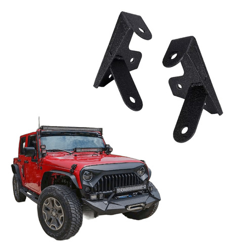 Par Bases Porta Faros Auxiliares Parabrisas Jeep Wrangler Jk