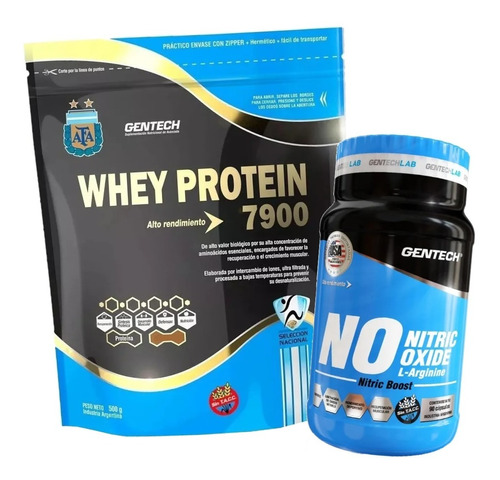 Whey Protein 7900 Afa 1 Kg Gentech + N.o. Nitric Oxide X90