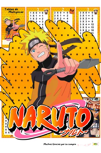 comprar Kit Imprimible Tabla De Multiplicar Naruto Editable Mod2 2