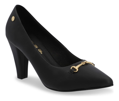 Zapato Dama Flexible Negro Tacón 8cm 423-92