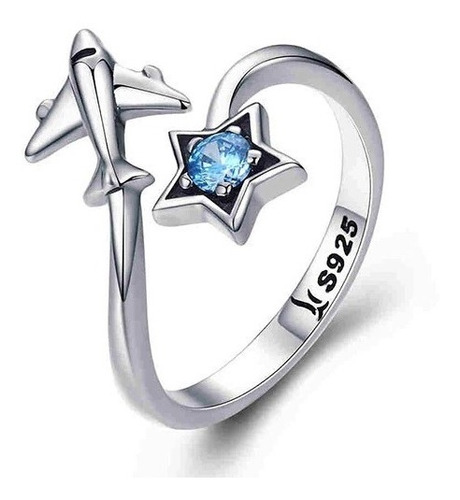 Anillo Avion Ajustable Plata S925