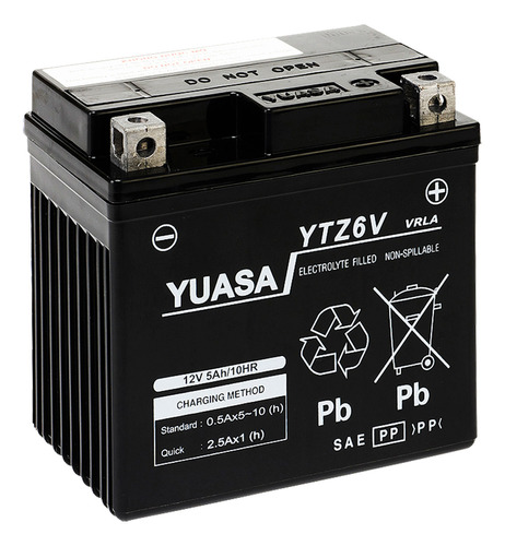 Bateria Moto Yuasa Ytz6v Compatible Con Ytx5l-bs Yuasa Ytz6v