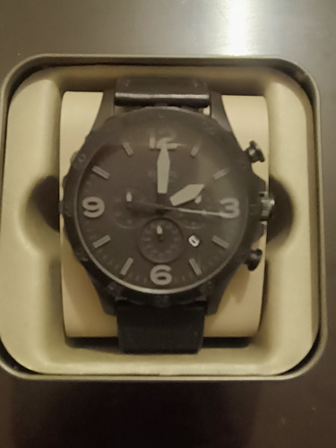 Reloj Caballero Fossil Jr 1354 Color Negro Piel