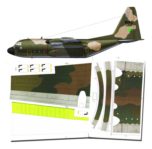 C 130 Hercules Usaf Escala 1.33 Formato Papercraft