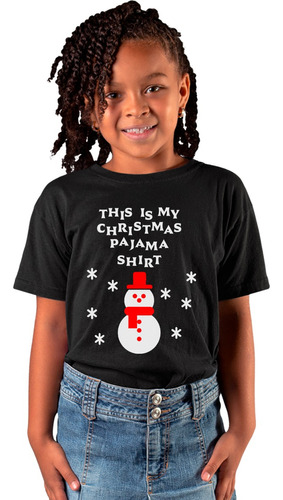 Playera Infantil Negra De This Is My Christmas Pijama 