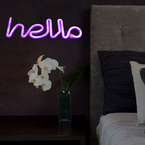 Letrero Led Con Luz De Neón, Letras De Saludo, Decoración De