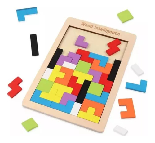 Juego Didáctico Tangram De Madera Rompecabezas Tetris