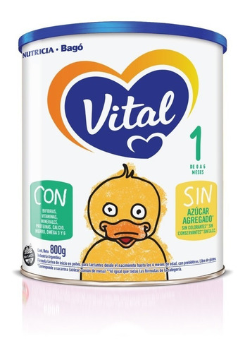 Imagen 1 de 2 de Leche Vital 1 Bebe Infantil Bifibras X 800g Nutricia Bago