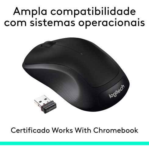 Mouse Sem Fio Logitech M310 Preto Preto