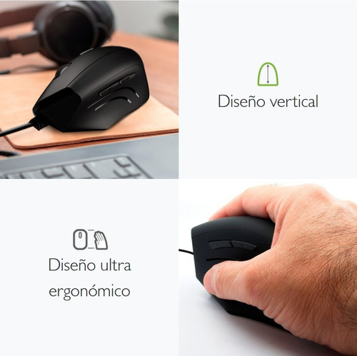 Imagen 7 de 7 de Mouse Vertical Ergonómico Kmo-505 Cable Usb Klipxtreme*