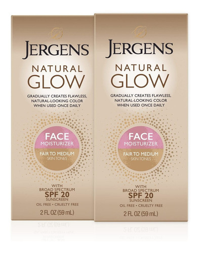 Jergens Natural Glow Face Self Tanner Lotion, Spf 20 Broncea