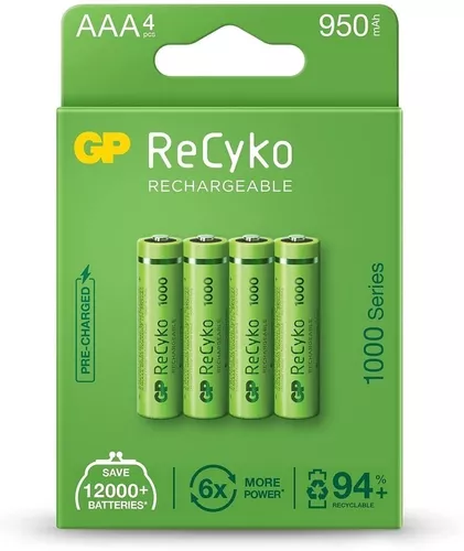 Pilas Recargables Aaa 950 Mah Serie 1000 Recyko+ Gp X 4