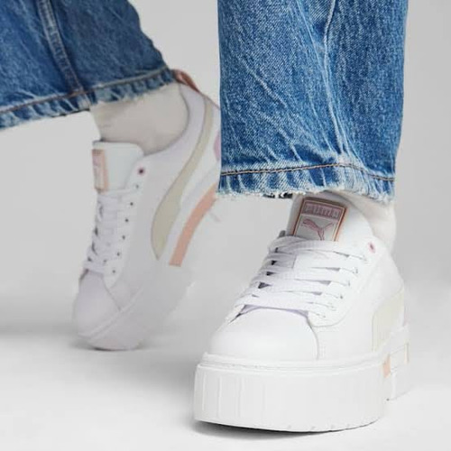 Tenis Puma Mujer Mayze Piel Plataforma Rose Quartz