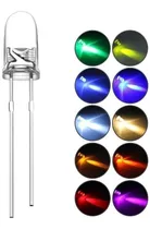 Comprar Diodos Led 3mm Rojo Amarillo Verde Blanco Azul Pack 100 Unds