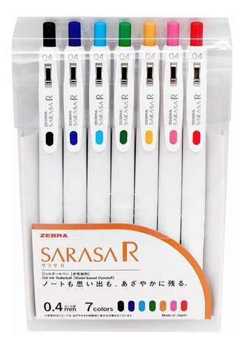 Set Zebra Sarasa R 0.4 Mm  - 8 Colores Gel Original Japonés