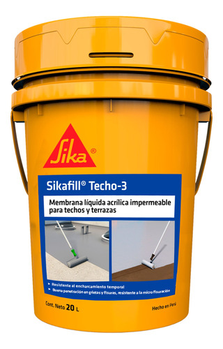 Impermeabilizante Sikafill Techo-3 Gris 20l 