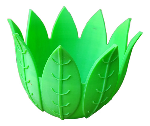 Maceta De Hojas Dobladas/bent Leaves Impresa En 3d Verde Bent Leaves/hojas Dobladas