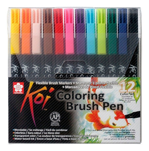 Marcadores Pincel Sakura Koi Brush Set X 12