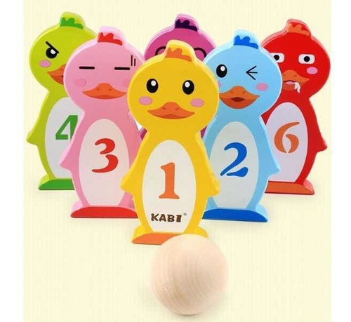 Juego De Bolos Bebés Didáctico Madera Montessori